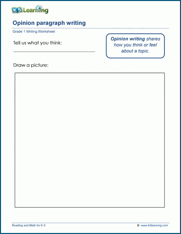 Opinion writing worksheet