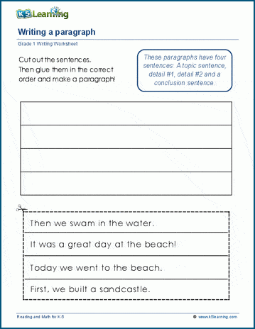 Paragraph cut & paste worksheet | K5 Learning