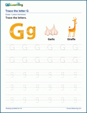 Letter G g Worksheet