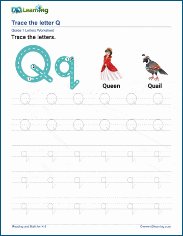 tracing letter q