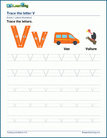 Letter V v Worksheet