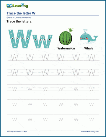 Learn the Letter W w - learn the alphabet - Academy Worksheets