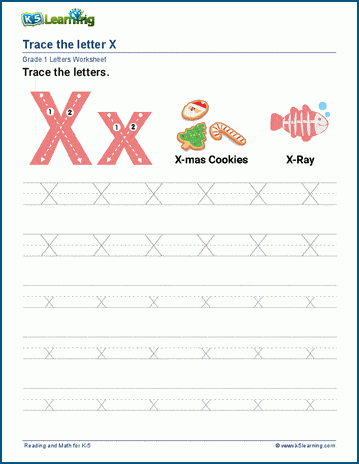 Letter x Worksheet 1