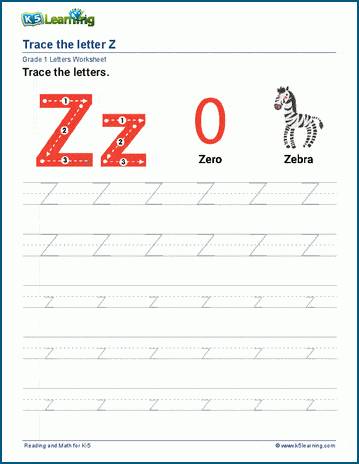 Letter Z z Worksheet