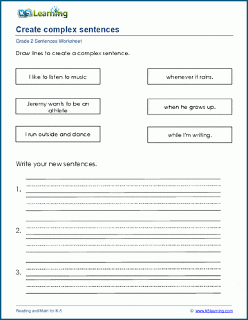 Worksheets For Complex Sentences