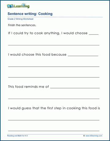 Sentence writing: Cooking | K5 Learning