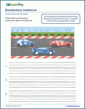 Grade 2 Sentences Worksheets