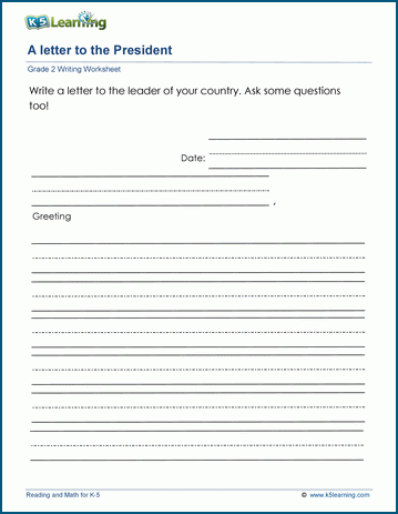 Letter writing prompts worksheet