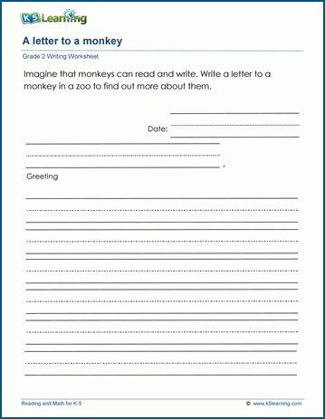 Letter writing prompts worksheet