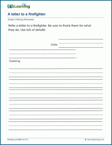 Letter writing prompts worksheet