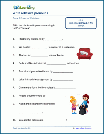 Grammar And Usage Pronouns Worksheet Grade 2 - Subject and Object