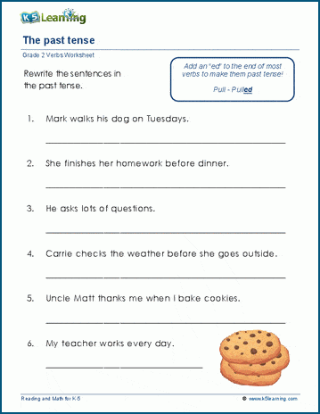 past tense worksheets k5 learning