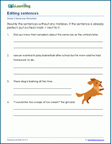 editing marks worksheet