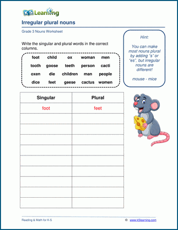 Grade 3 Grammar Worksheets | K5 Learning