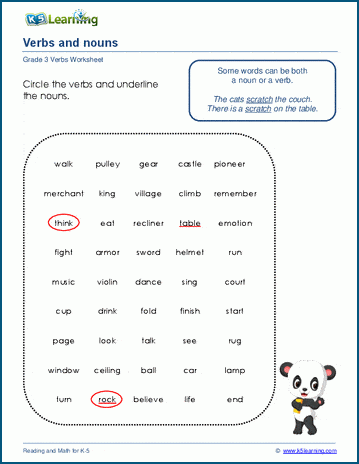 Noun English Grammar English Worksheet For Class 3 ...