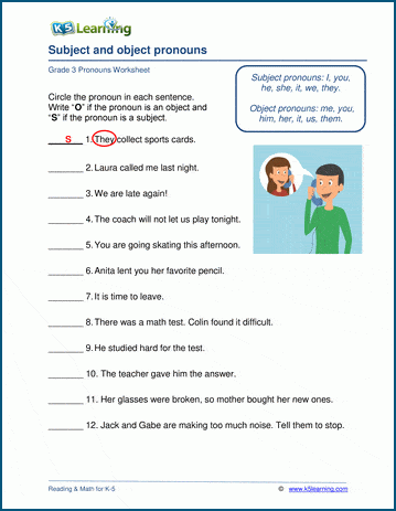 "Object and Subject Pronouns Worksheet: Engaging Exercises to Master Pronouns" - Khám Phá, Học Hỏi và Áp Dụng!