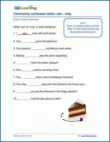 confusing verbs worksheets k5 learning