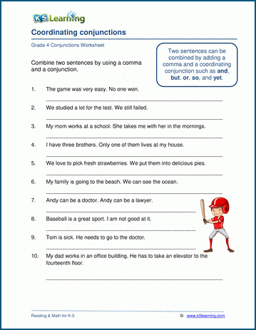 Free FANBOYS Conjunction Worksheet