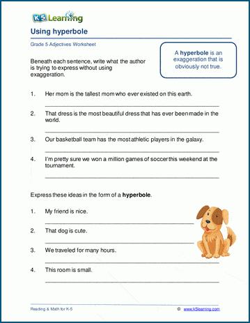 Grade 5 Adjectives & Adverbs Worksheets | K5 Learning