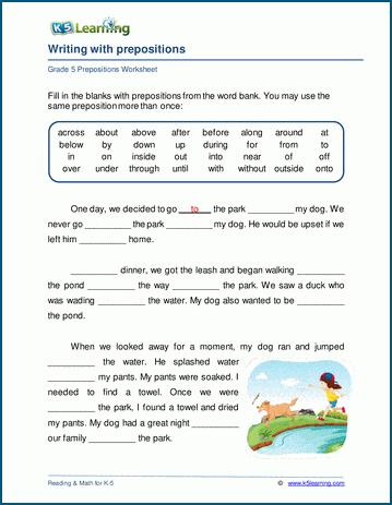 Sentence structure and parts of speech worksheets