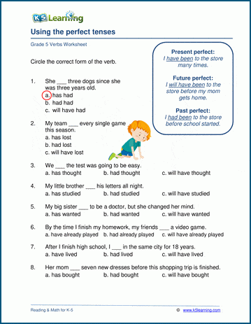 Tenses in English, Verb Tenses Worksheet - Academy Simple