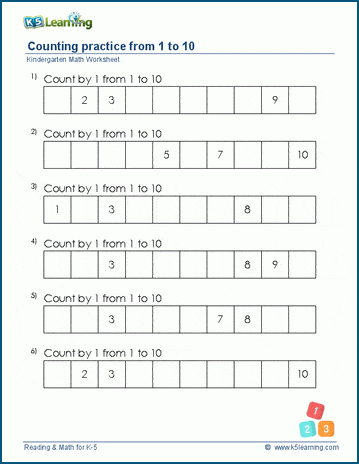 Missing Number Worksheets Kindergarten Printable Kindergarten Worksheets