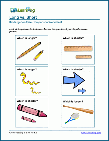 Which One Is Longer - Length Worksheet: Downloadable PDF for Kids