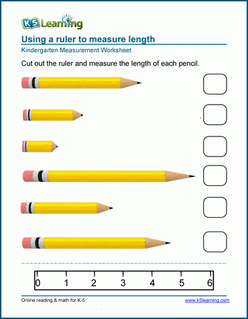 Measure Lengths With A Scale Worksheets For Preschool And Kindergarten | K5 Learning