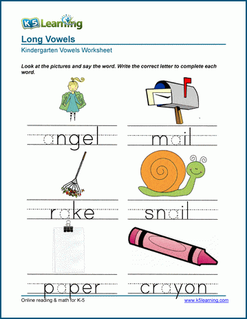 writing long vowel worksheets k5 learning