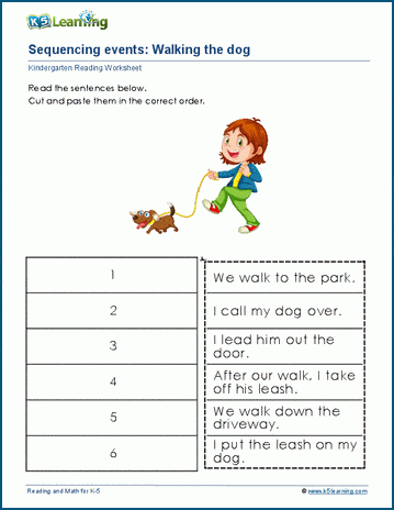 kindergarten sequencing advanced worksheet