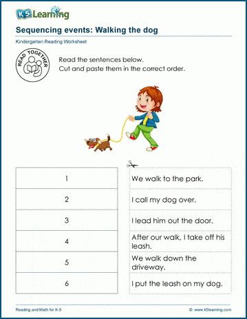 sequencing events worksheets for kindergarten k5 learning