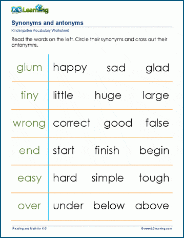 Synonym Worksheets and Teaching Activities