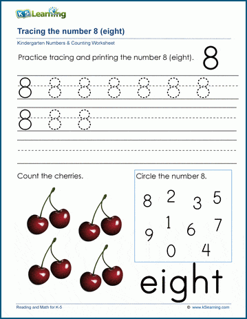 the number 8 eight k5 learning