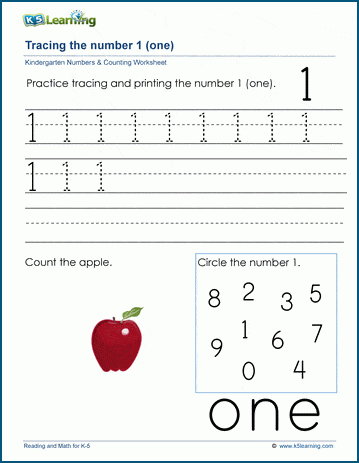 number tracing worksheets 1 10