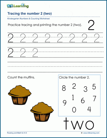 Number 2 Worksheets For Toddlers