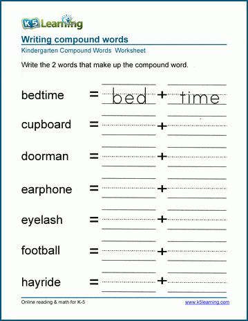 Separating Compound Words Worksheets | K5 Learning