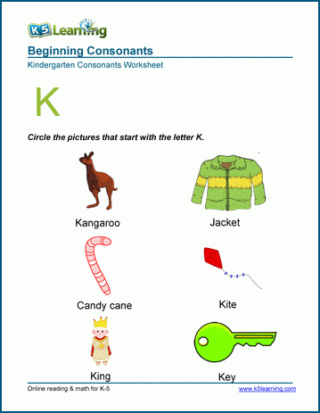 Words starting with a "K" | K5 Learning