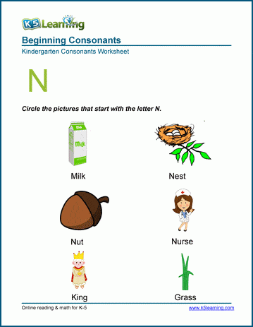 free letter n phonics worksheet for preschool beginning sounds - find the letter n worksheet all 