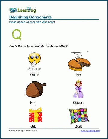 words starting with a q k5 learning