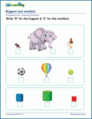 Big and Small: Learning Size Worksheet for Pre-K - 1st Grade