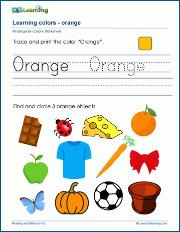 the color orange k5 learning