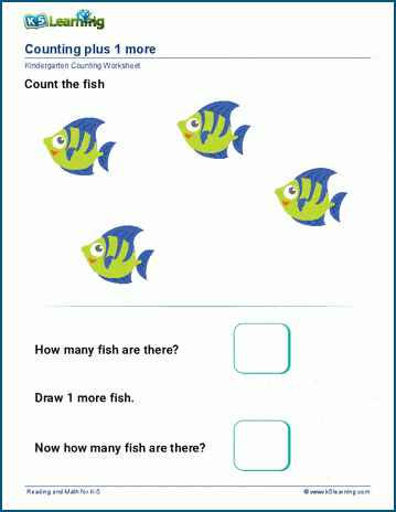 Counting and 1 more or less worksheet