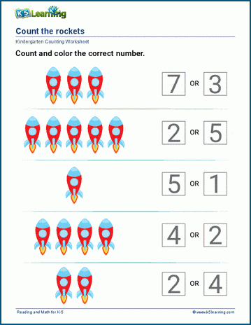 count and match 1 5 worksheets k5 learning