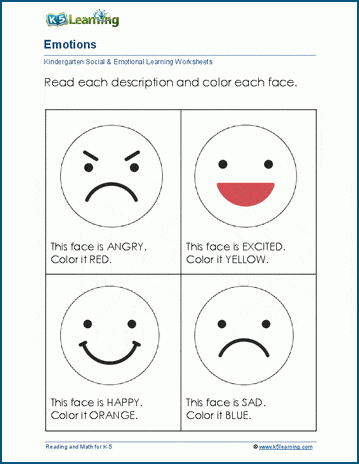 emotions faces for kids printable