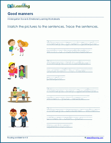 print out worksheets about bad behavior