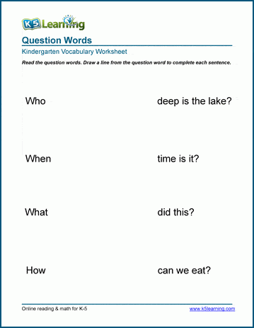 interrogative pronouns worksheets