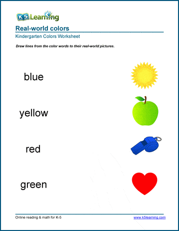 Colors worksheet for preschool