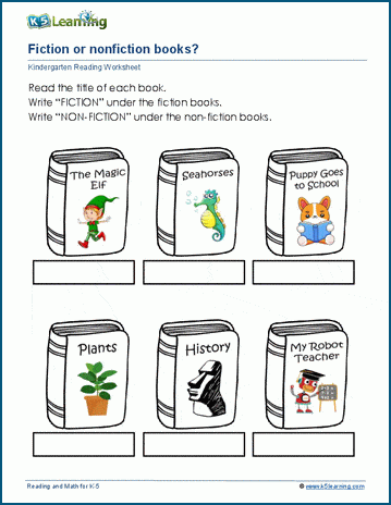 Sample Kindergarten Reading Exercises Worksheet