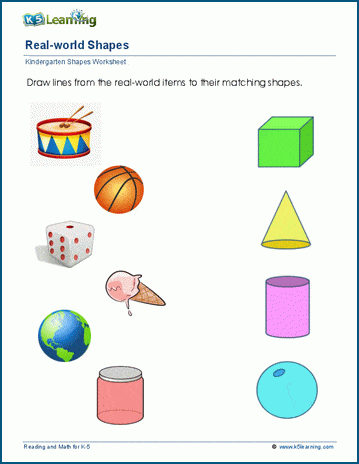 Sample Kindergarten Shapes Worksheet