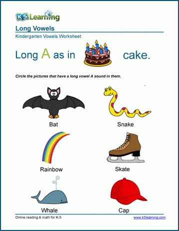 long vowel worksheets for preschool and kindergarten k5 learning